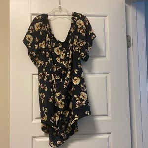 Off the shoulder floral shirt